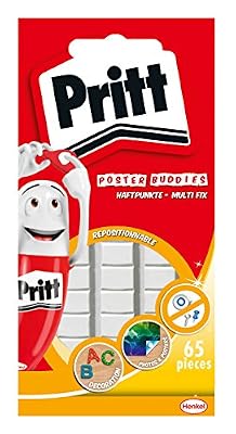 HENKEL 42416 Pâte Adhésive Pritt Multi-fix Réutilisable Étui 65 Pastilles Jaune