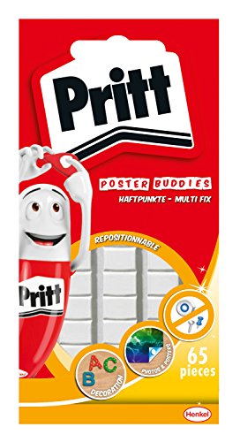 Pritt 1444986 Lot de 65 Pastilles adhésive repositionnable Blanc