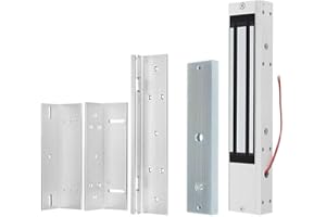 FTes RFKits Verrou magnétique électrique DC 12V 280kg Force de Maintien 600lbs avec Support de Montage ZL, pour Système de Sécurité Domestique,Convient pour Porte en Mois/Métal/verre