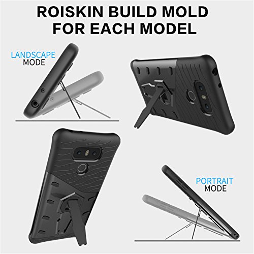 Funda LG G6 Armor Carcasa   Tarea Pesada  360 Grados de Rotaci  n Soporte de Combinaci  n a Prueba de Golpes H  brido Defender Carcasa Duro Prueba de Choques y Dustproof de Caja Protectora para LG  LG G6  Plata 