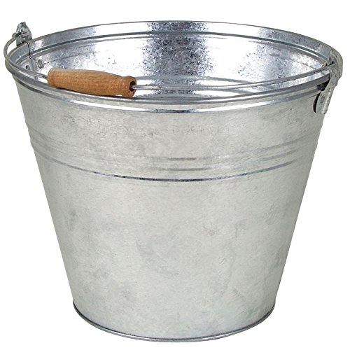 Zinkeimer 10L mit Holzgriff Eimer Wasser Blumen Eimer Blech Kübel verzinkt Zink