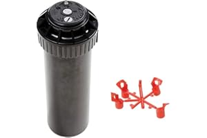 OPENGARDENWEB 5 x Aspersor a turbina Pop-Up 1/2" Mini Pro Rain con 20 boquillas de repuesto de regalo | Ajustable hasta 360° | Cubierta de goma | Amplia compatibilidad de cabezales | Mecanismo antiatascos