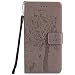Produktbild Nancen Wallet Case Tasche Hülle für Motorola Moto G5 plus (5,2 Zoll) Flip Schutzhülle Zubehör Lederhülle mit Silikon Back Cover PU Leder Handytasche im Bookstyle Stand Funktion , Schmetterling Schnalle Magnet , Baum und Katze Muster Flip Funktion Kartenfächer Etui Schale ,Schütze Dein Telefon