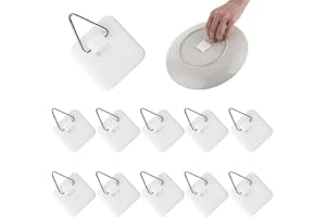 JEYORZY 10 pcs Adesivo Appendi Quadro, Appendi Piatti da Parete Adesivi, Ganci Adesivi per Quadri Muro, Appendere Quadri Senza Chiodi per Foto, per Immagini, Puzzle, Immagini su Tela, Poster(quadrato)