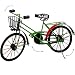 Produktbild alles-meine.de GmbH XXL großes -  Fahrrad / Bike - E-Bike - mit Korb - grün / schwarz / rot  - incl. Name - 48 cm - aus Metall - Dekofahrrad groß - Innen & Außen - Garten - für..