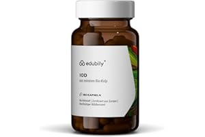 ‎EDUBILY NUTRITION edubily nutrition® Jod aus reinstem Bio Kelp - 100 µg Jod pro Kapsel - Laborgeprüft - ohne Zusatzstoffe - Laborgeprüft (180 Kapseln)