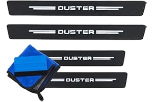 ODOKIT Seuil De Protection Porte Fibre De Carbone Noir - Compatible avec Dacia Duster - Accessoires 4 Pièces - Facile à Installer - Pose Rapide - Look Sportif et Moderne