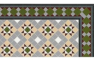 Melody Jane Dolls House Victorian Mosaic Grosvenor Tile Floor 1:12 Flooring Gloss Card Sheet