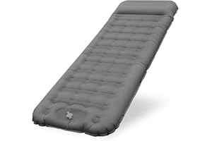 VOTUKU Matelas gonflable, 2024 Nouvelle version Matelas autogonflant, matelas camping épissable de 12 cm d’épaisseur avec oreiller intégré et pompe à pied, portable pour le camping/trekking/l’extérieur