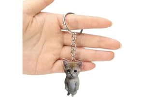 JHIALG Divertido y lindo llavero de gato de plátano, llavero que hace sonidos llorando para mochilas, bolsos para niños y adultos