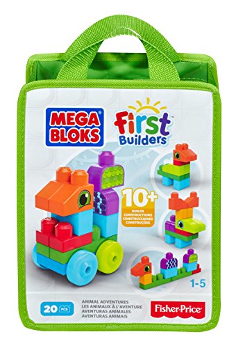 Verkauf  Mattel Mega Bloks First Builders CNH10 - Thementasche - Lustige Tiere, Bau- und Konstruktionsspielzeug