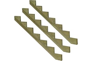 Pack 3 pièces - Limon bois autoclave – 7 marches – H119cm-Vinuovo