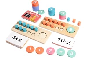 APOMOONS Montessori Montessori zabawka edukacyjna do nauki liczb, matematyka, nauka liczb i liczenia, zabawka motoryczna, matematyka, nauka liczb, drewniana zabawka dla dzieci w wieku 4, 5, 6, 7 lat