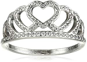 Anello a cuore sacro Anello a croce in argento sterling con cuore CZ Gioielli cristiani per donna