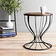 Urban Art Store Contemporary Mango Wood Polished Contemporary End Table (13x13x15 inches, L x W x H, Brown, Black)