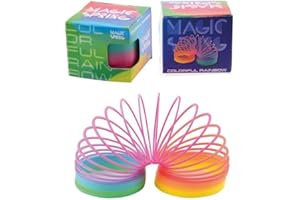 Ferro Stars Spielzeug spirale kinderspielzeug spirale treppenläufer sprungfeder Regenbogenschrittfeder Neonfarben 7,5x7,5cm