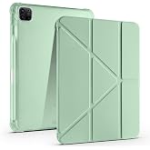Sneezy Apple iPad Pro 11 in&ccedil; 4.Nesil M2 2022 İle Uyumlu Kılıf &Uuml;&ccedil;gen Katlanabilir Kalem Şarj B&ouml;lmeli Kılıf Yeşil