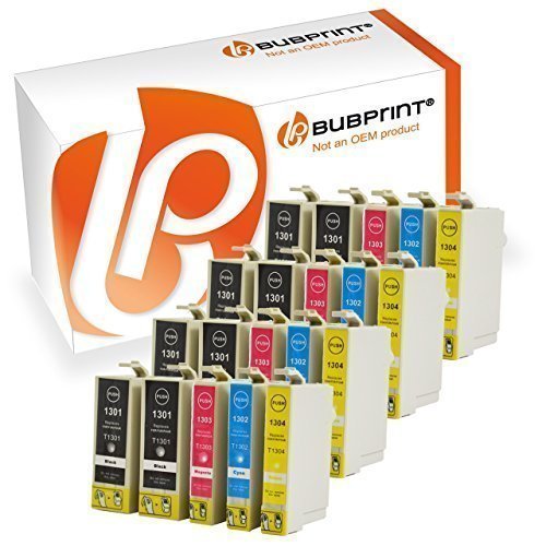 Bubprint® 20 Tintenpatronen kompatibel für Epson T1301 T1302 T1303 T1304 für Epson Stylus SX525WD SX620FW Office B42WD Office BX525WD Office BX625FWD Office BX925FWD Epson Workforce 525 630