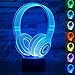 Produktbild Dekoleuchte 3D ILLUSION Night Lights 7 Farben automatisch wechseln, indem Smart Touch Button Ideales Geschenk und perfekte Innenlampe HeadSet