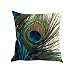 Produktbild Farbe Retro Pfauenfeder Leinen Kissen Büro Kissen umarmen Pillowcase benutzerdefinierte Farbe Retro Pfauenfeder Leinen Kissen Büro Pillowcase Kissen umarmen