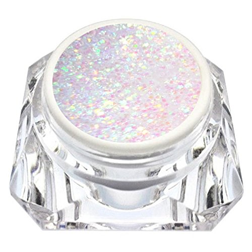 KM-Nails extrem Diamant Glitter Gel weiß irisierend 15ml LED und UV härtend