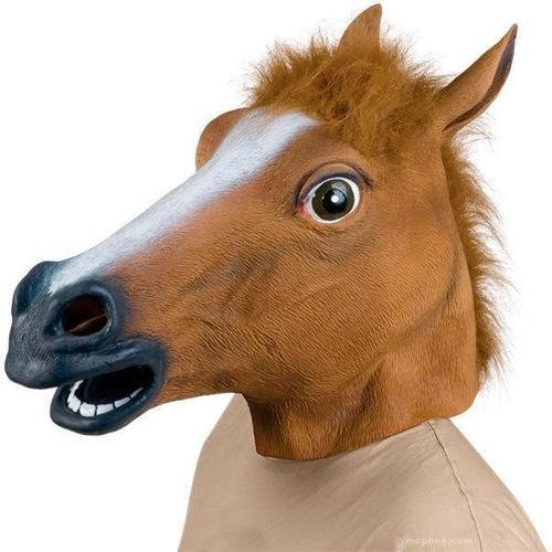 Golden Seeds Latex Pferdemaske für Party Weichnachten Halloween Maske Tiermaske Pferdekopf Pferd Kostüm