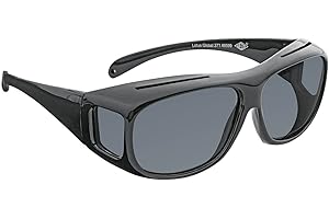 Wedo 27148599 Occhiali da sole slip-on per automobilisti e portatori di occhiali, lenti polarizzate secondo lo standard ISO, protezione UV al 100%, con copertura per occhiali da sole, nero