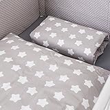 Puckdaddy Bettwäsche „Sterne/Punkte grau“ 100x135cm - 2