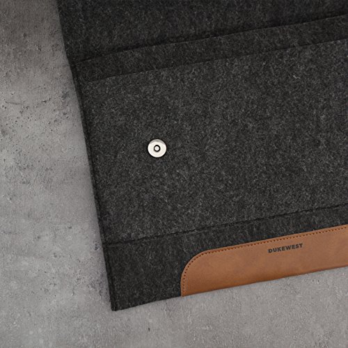 DUKEWEST 13,3 Zoll Tasche Hülle Sleeve Premium Filz Handmade für Macbook Pro / Air Laptop Notebook Ultrabook Surface Book iPad Pro 12,9″ - 6