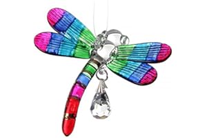 WILD THINGS Fantasy Glass Mobile attrape-soleil en verre Libellule