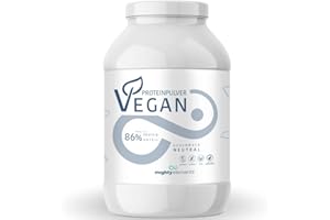 ‎MIGHTY ELEMENTS Mighty Elements Vegan Protein Neutral, 1 kg - 85% Vegetable Protein, 5K Protein Powder, Gluten-Free, Lactose & Milk Protein, Protein Shake, Muscle Building