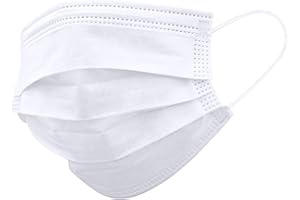 BAY MEDICAL Masque barrière de protection - Validé DGA UNS1 (100) + 2 Extenseurs de Masques Coloris Blanc Taille Ajustable