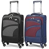 4 wendige Rollen zur 360-Grad-Manövrierbarkeit + versenkbarer Handgriff