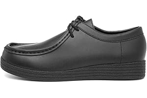 BLÜ Red Fish Womens Wallabee Black Coated Leather Shoe