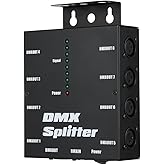 Lixada DMX512 Optical Splitter Acts as DMX512 Distribution Amplifier for Stage Lighting, 8 Channels Independent Outputs, Item