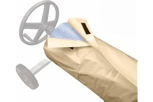 yeesport Schwimmbadrolle Abdeckplane 490x96cm,Pool-Aufroller Abdeckung Mit Klettverschluss Kordelzug,Wasserdicht Staubdicht Schutzhülle für Pool-Planen,Aufrollsystem Poolabdeckungen Aufrollvorrichtung