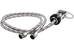 WENYOUYA Stainless Steel RV Shower Mixer Tap Outlet 12 with 400mm Push Fit Tails and Single Lever for Motorhomes and For Campervans with G 1/2 Outlet