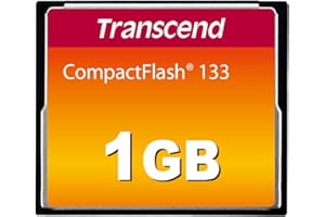 Transcend Scheda CompactFlash 133 da 1 GB (CF Card), fino a 30 MB/s, supporta la modalità Ultra DMA 4 con memoria MLC NAND, ideale per DSLR entry-level - TS1GCF133