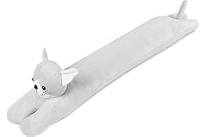 FANCHOSE Door Draft Blocker 84cm/1.3kg, Cute Door Stoppers for Bottom of Door, Heavy Duty Decorative Door Stop, Weighted Door Stop, Animal Door Crack Blocker, Grey Cat