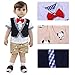 Wawoo®Fashion Gentleman Baby Boys Outfits Clothing 3pcs Cotton Short Sleeve Shirt Waistcoat Short Pants Children's Summer Clothes