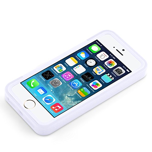 JAMMYLIZARD Carcasa iPhone SE iPhone 5 5s Carcasa con Solapa Transparente nbsp Carcasa antichoques de Silicona con Solapa giratoria Funda Integral para iPhone SE iPhone 5 5S Color Blanco JAMMYLIZARD Carcasa iPhone SE iPhone 5 5s Carcasa con Solapa Transparente nbsp Carcasa antichoques de Silicona con Solapa giratoria Funda Integral para iPhone SE iPhone 5 5S Color Blanco