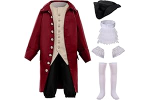 BPURB Enfants 18ème siècle Colonial Costume Garçons Baroque Rococo Aristocrate Costume Deluxe Halloween Costume