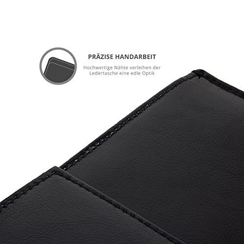 eFabrik Leder Tasche für Microsoft Surface Pro (2017) | Surface Pro 4 Schutz Hülle Cover Sleeve, Farbe:Schwarz - 3