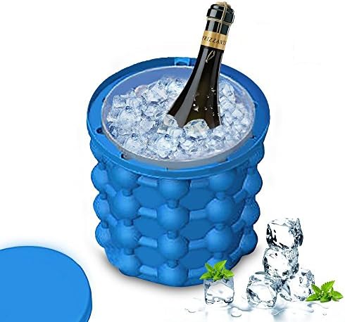 Topsense Silicone Ice Cube Trays Molds Ice Bucket, Revolutionary Space Saving Ice Genies Ice Ball Maker Dual-use Ice Cube Maker For Chilling Burbon Whiskey,Cocktail,Beverages and More