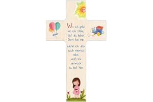 Fritz Cox Kinderkreuz 'Wo ich gehe, wo ich stehe' Mädchen 20cm natur