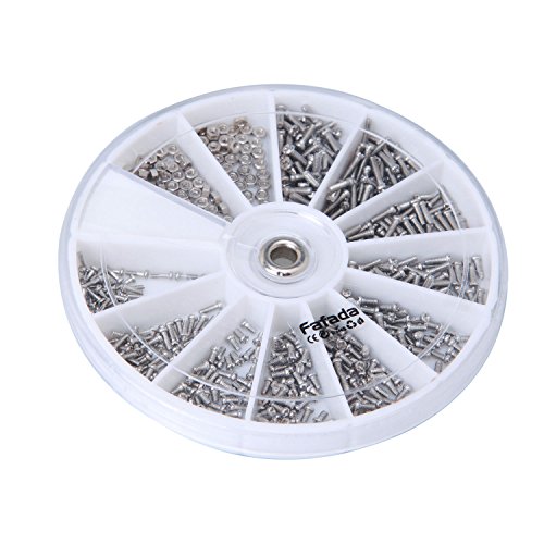 fafada 12 Arten, 600 Gläser Brille Armbanduhr Tiny Schrauben Mutter Sortiment Reparatur Tool Kit Set