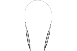 AEELIKE Aelike 10mm Circular Knitting Needles - 40cm Short Round Needles with Flexible Cable, Metal Circular Needles for Hats & Small Projects, Size US 15