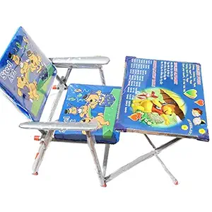 SLICETER Baby Boys and Girls Study and Play Wodden Folding Table and Chair (Multicolour)