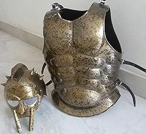 Armor Breastplate Jacket Gladiator Maximus Spartan Helmet Costume