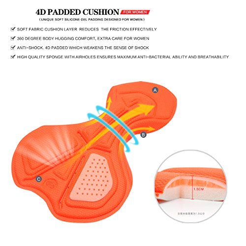 SOUKE Frauen 4D Gepolstert Radfahren Tight Bequeme Cycle Hose Radfahren Rock Skorts Lange Hosen & 3/4 Radfahren Hosen - 6